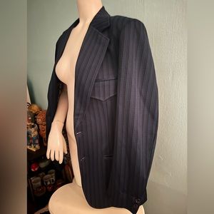 Oversized Pinstripe Silk Blend Blazer
